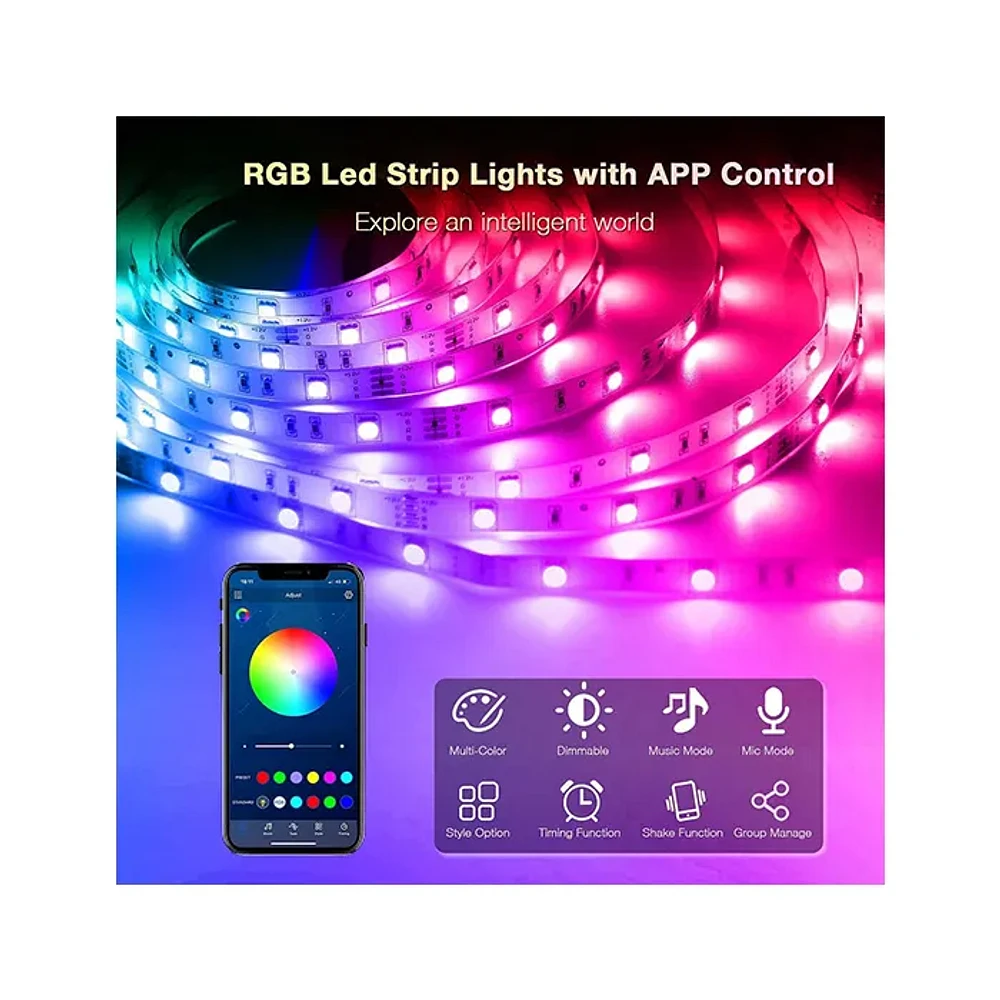 RGB LED Light Strip 10 Meters With App Control