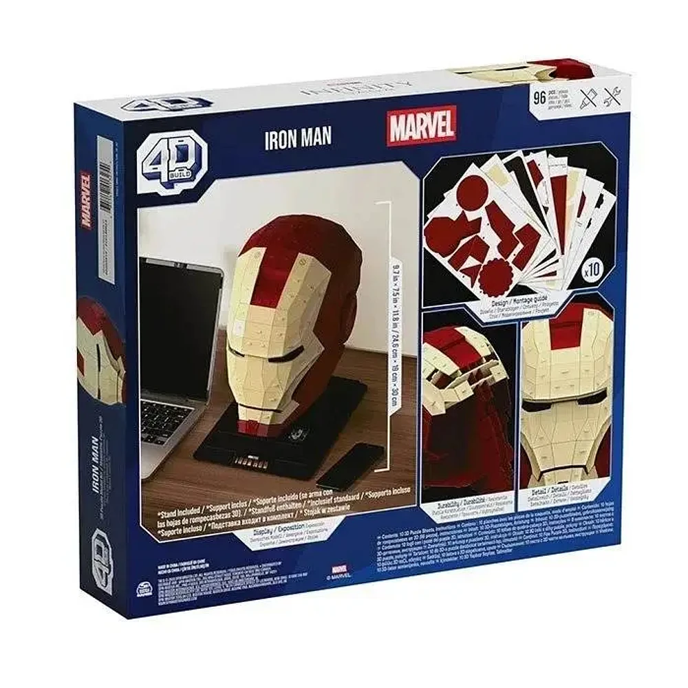 Spin Master Marvel Iron Man Helmet Model Kit 3D Puzzle 96 Pieces