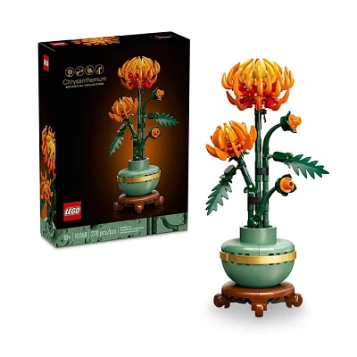 LEGO Icons Chrysanthemum Flower Botanical Decor Building Set 278 Pieces