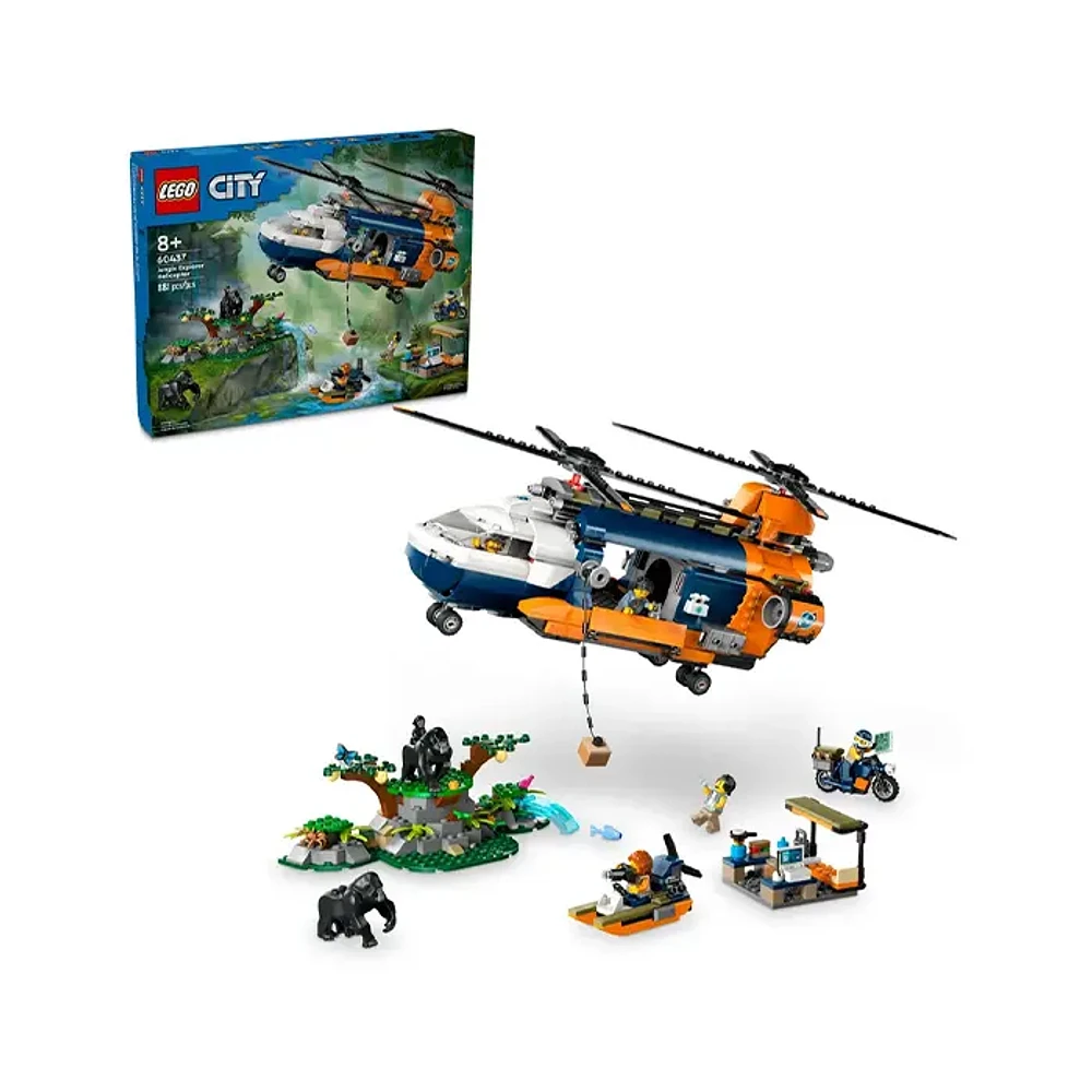 LEGO City Jungle Explorer Helicopter at Base Camp – 881 Pieces