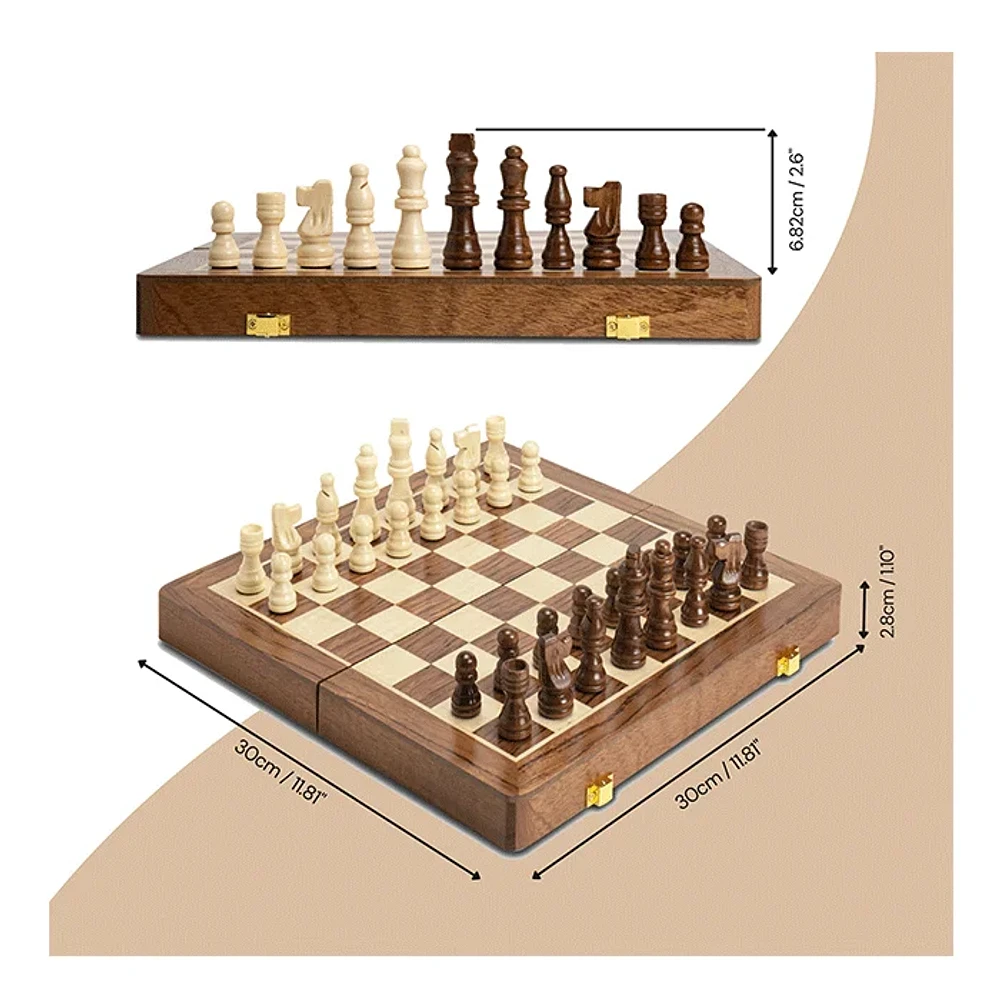 Tradeopia Wooden Classics Chess Folding 12 Inch