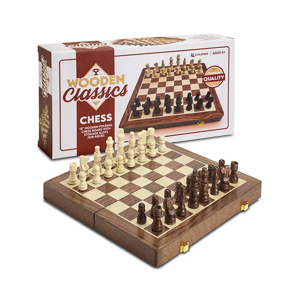 Tradeopia Wooden Classics Chess Folding 12 Inch