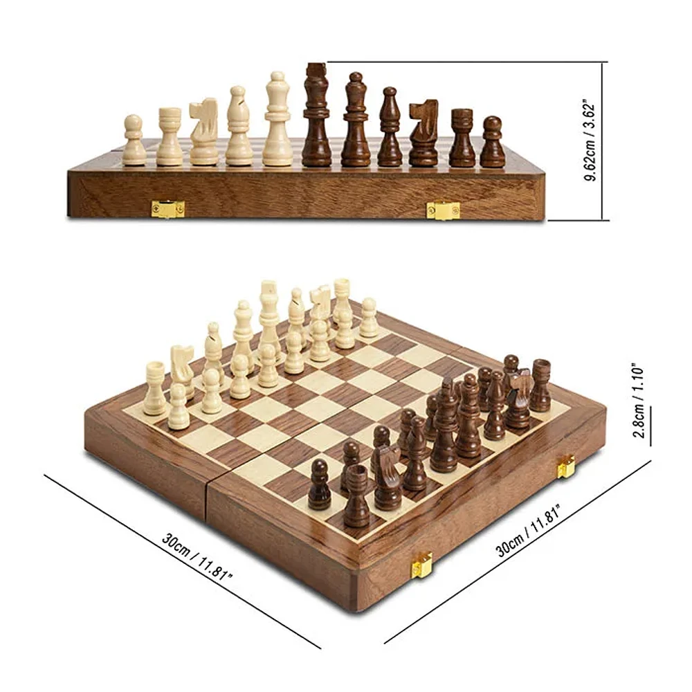 Tradeopia Wooden Classics Chess Folding 12 Inch