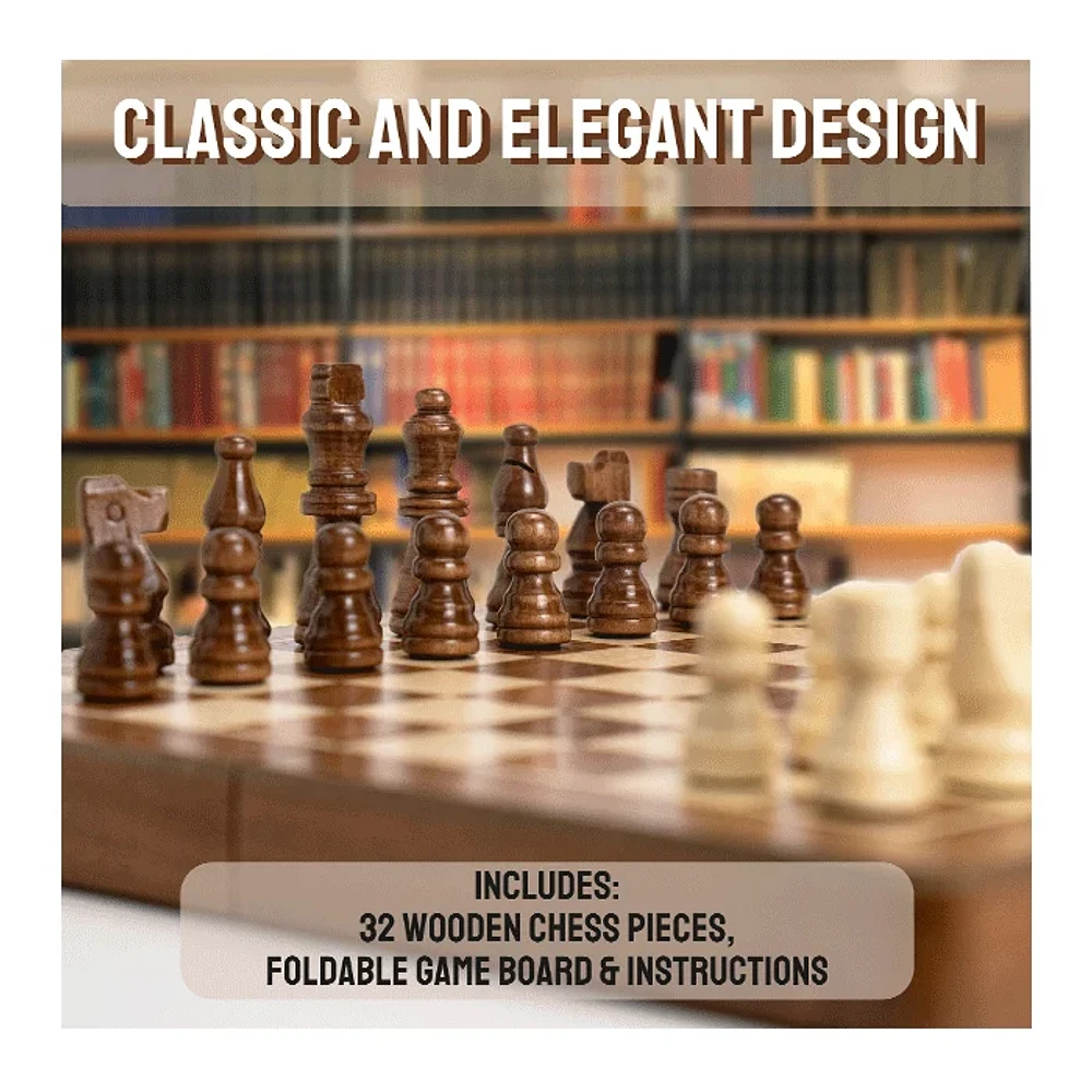 Tradeopia Wooden Classics Chess Folding 12 Inch