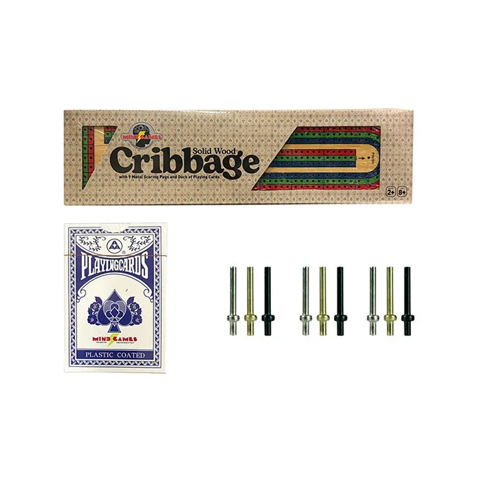 Tradeopia Wooden Cribbage Board Game 3 Track Tricolor Set