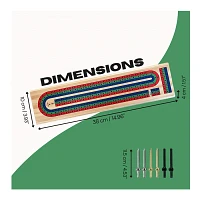 Tradeopia Wooden Cribbage Board Game 3 Track Tricolor Set