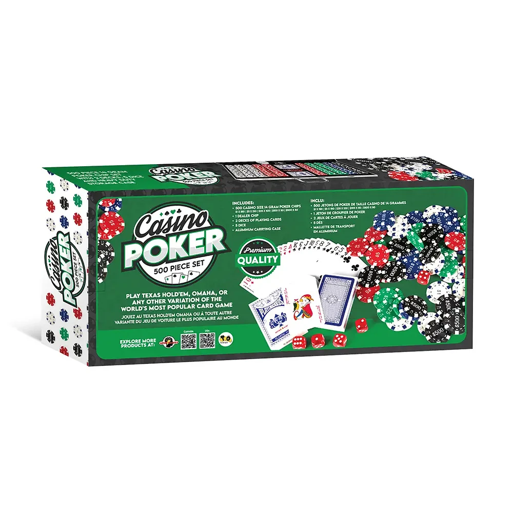 Tradeopia 500 Pieces Casino Poker Set With Aluminum Silver Case