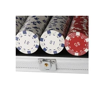 Tradeopia 500 Pieces Casino Poker Set With Aluminum Silver Case