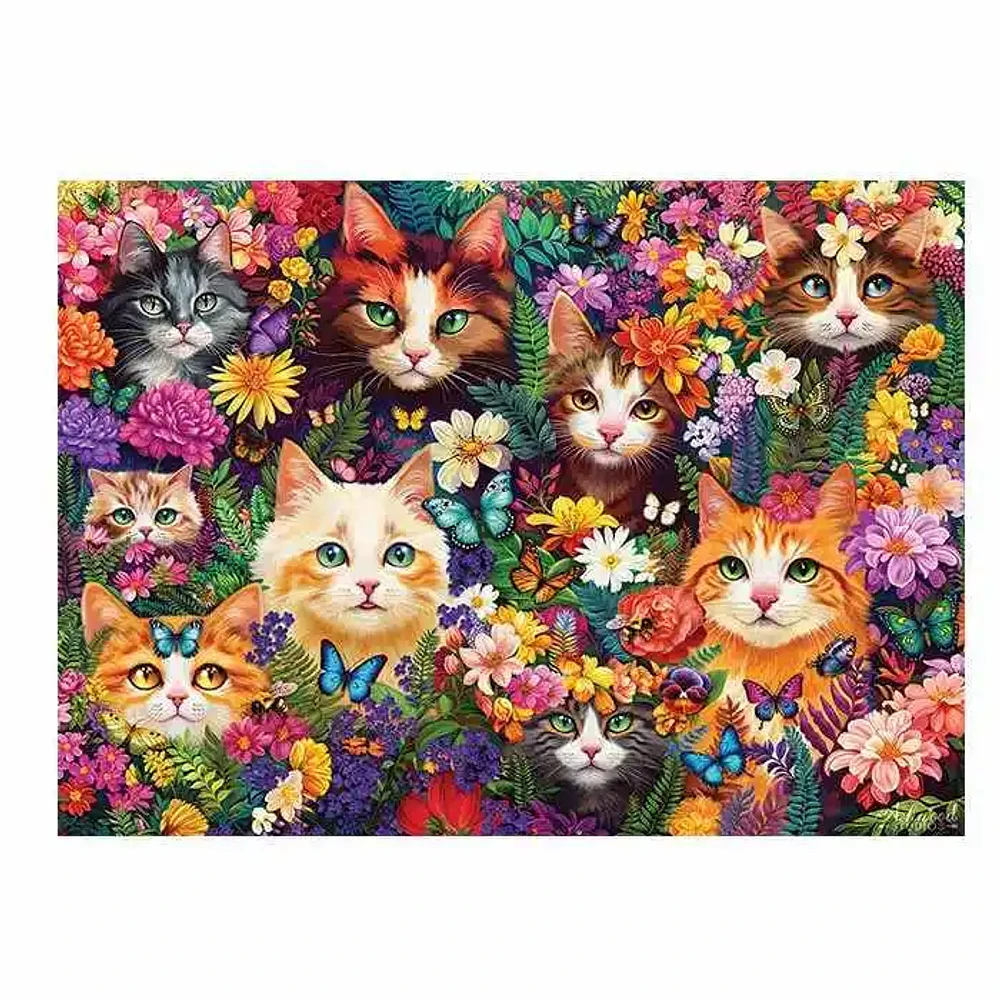 Cobble Hill Blooming Whiskers Puzzle 1000 Pieces