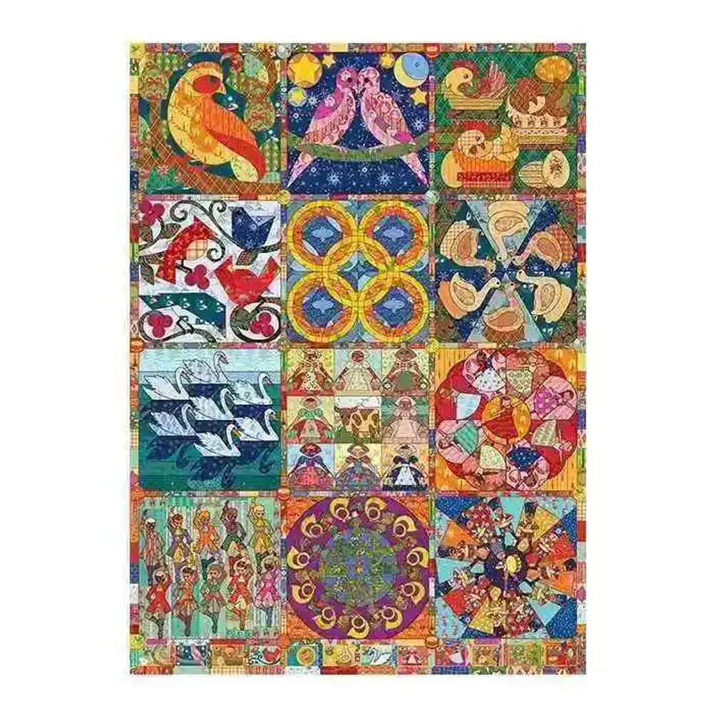 Cobble Hill Twelve Days Of Christmas Quilt Puzzle 1000 Pieces