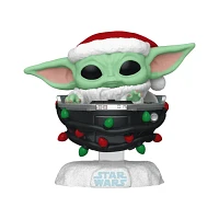 Funko Pop! Star Wars Grogu with Santa Hat in Pram