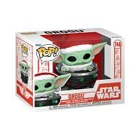 Funko Pop! Star Wars Grogu with Santa Hat in Pram