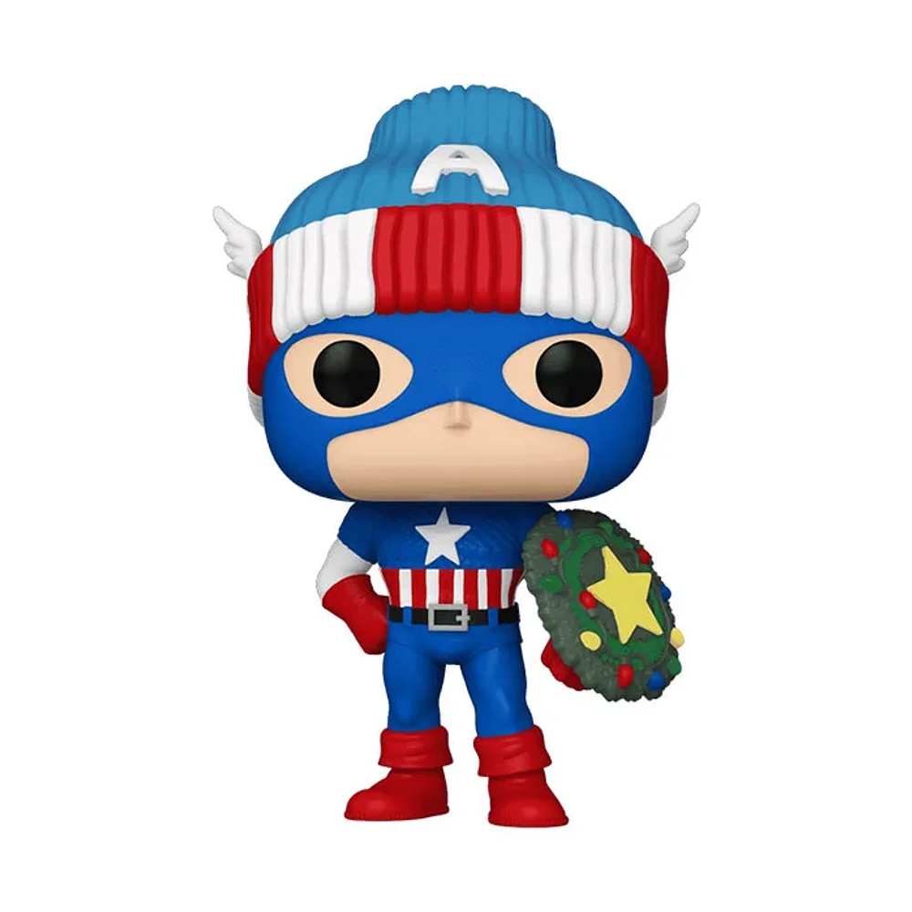 Funko Pop! Marvel Holiday Captain America With Wreath Shield