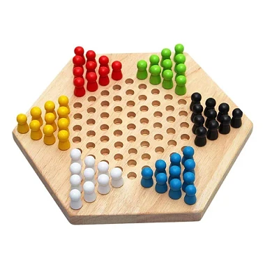 Tradeopia Wooden Classics Chinese Checkers With Board And Pegs