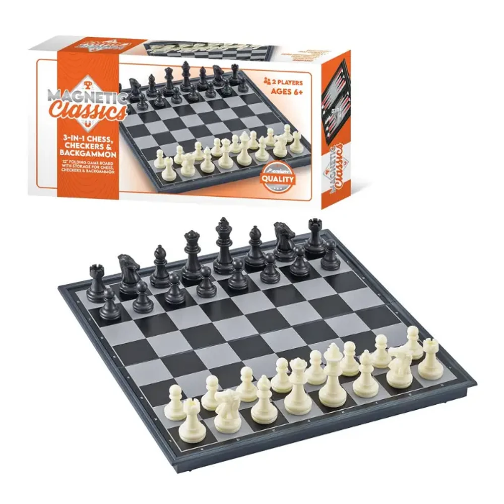 Tradeopia 3 In 1 Magnetic Chess Set Folding 12.5 Inch