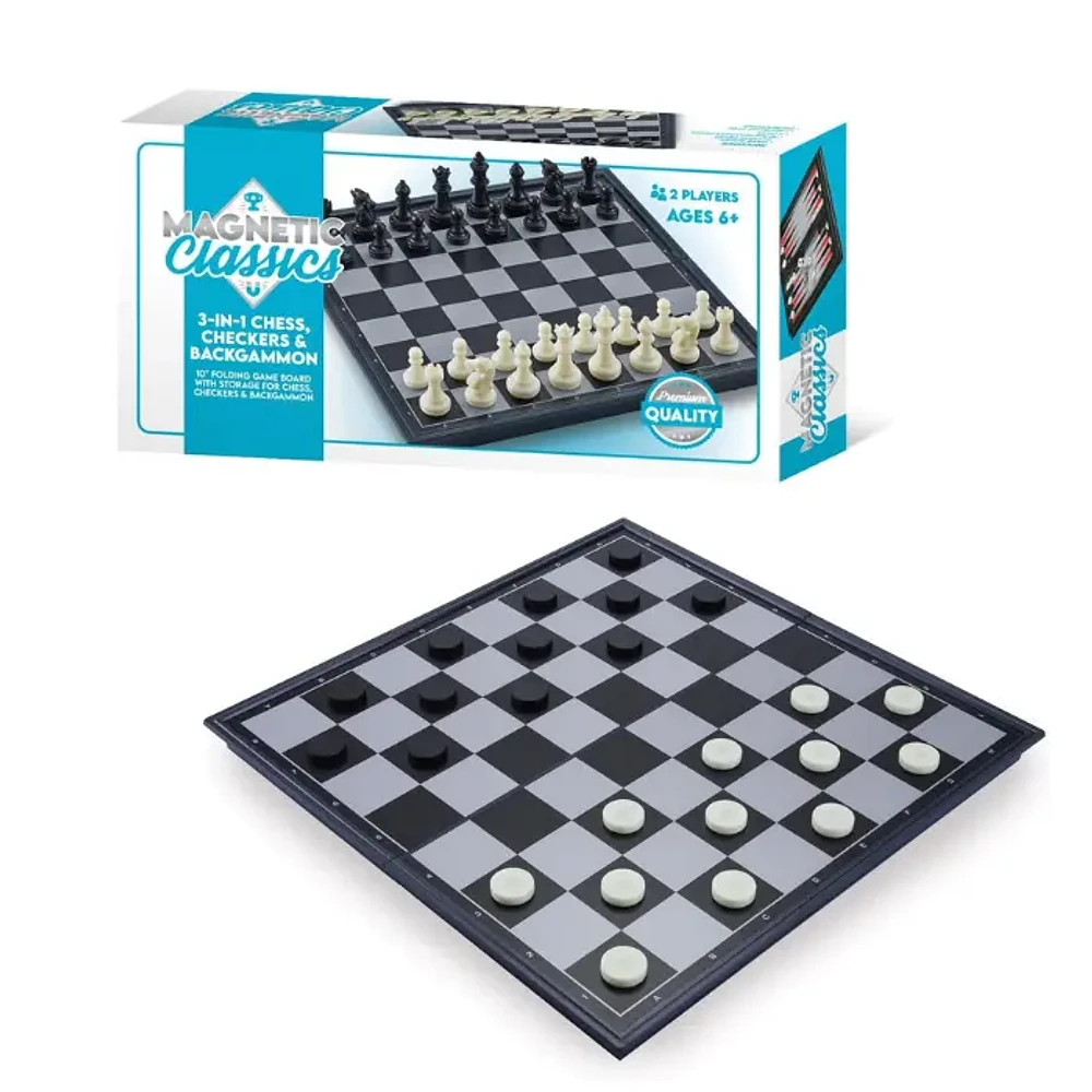 Tradeopia 3 In 1 Magnetic Chess Set Folding 10 Inch