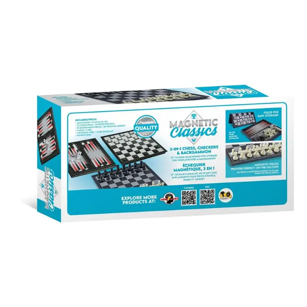 Tradeopia 3 In 1 Magnetic Chess Set Folding 10 Inch