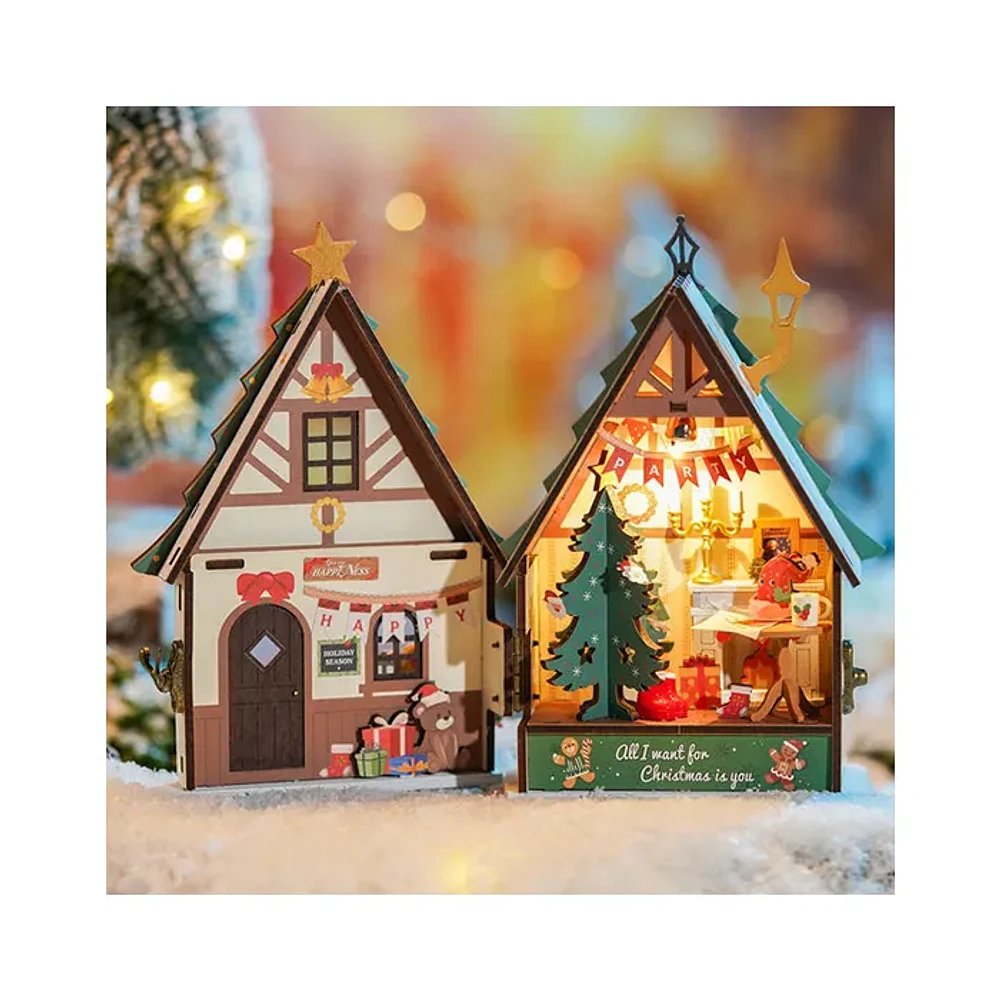 Robotime 3D Wooden Puzzle DIY Twinkling Christmas House