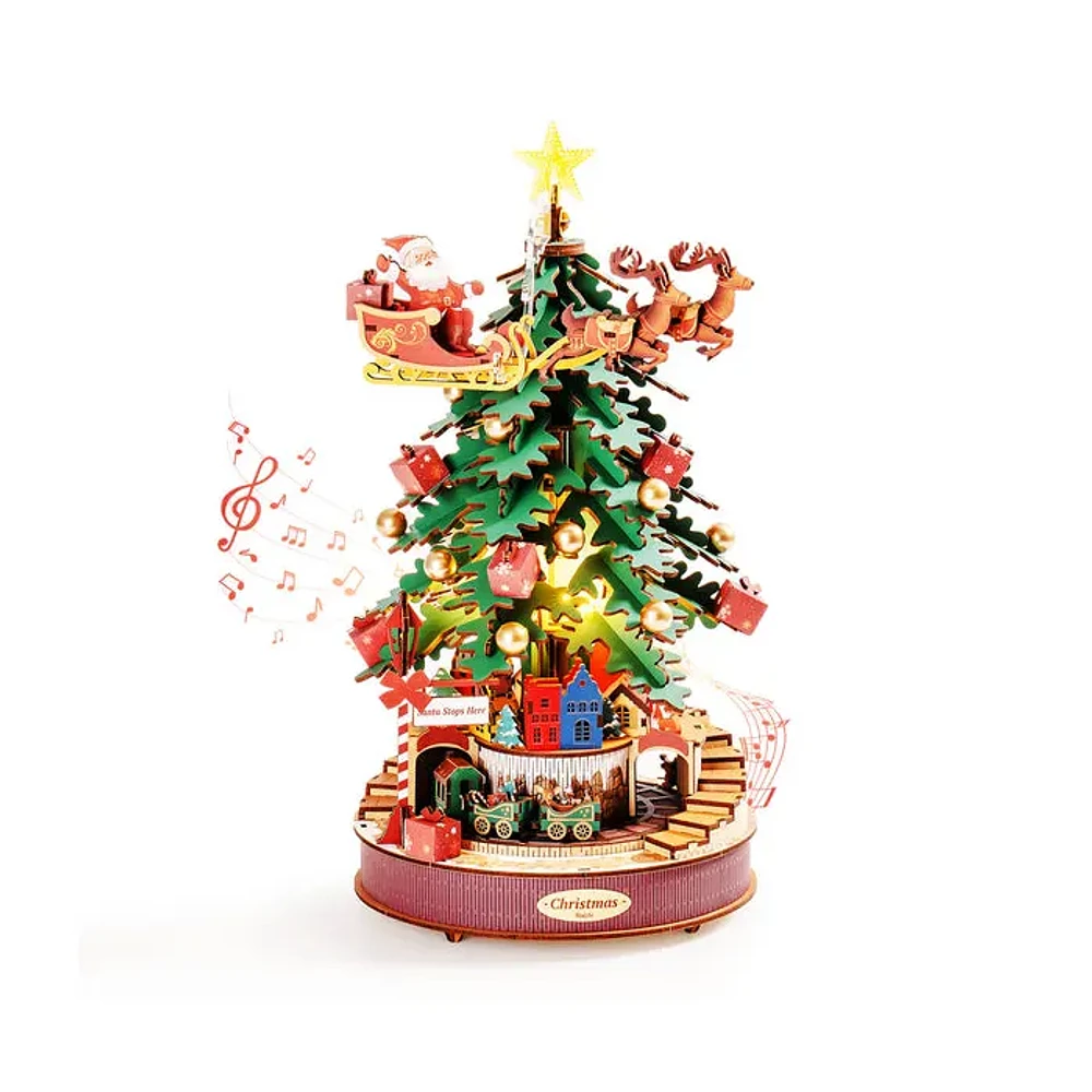 Robotime 3D Wooden Puzzle DIY Christmas Melody Tree Music Dreamer