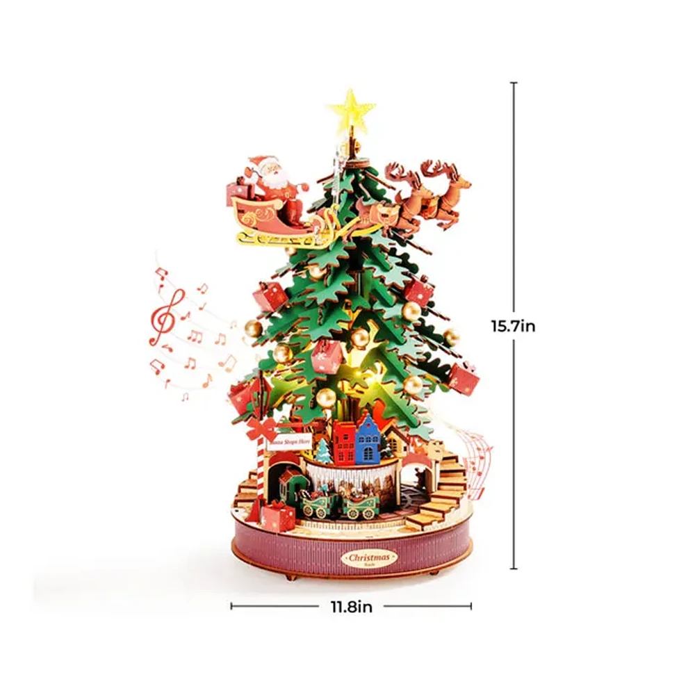 Robotime 3D Wooden Puzzle DIY Christmas Melody Tree Music Dreamer