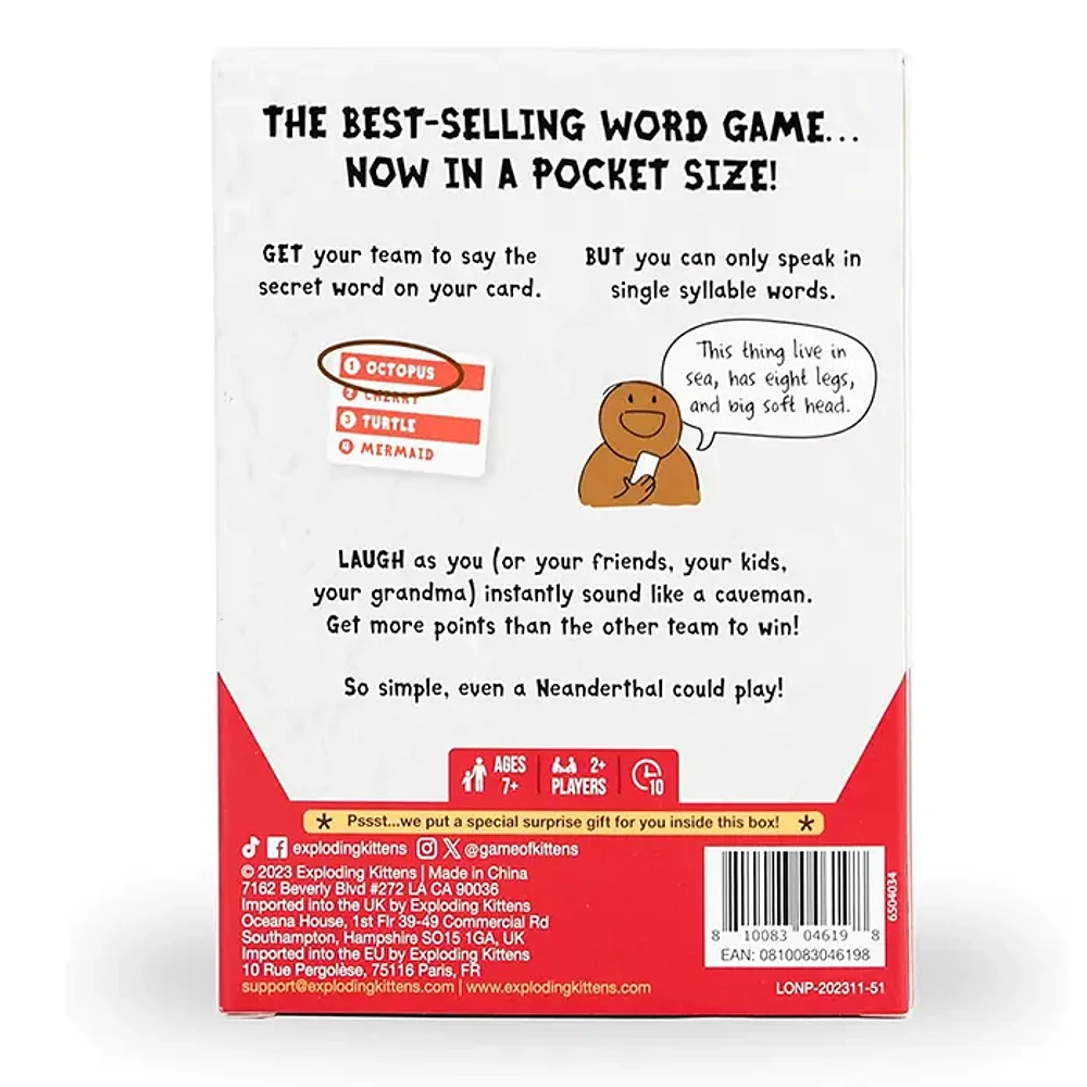 Exploding Kittens Poetry For Neanderthals Grab And Game