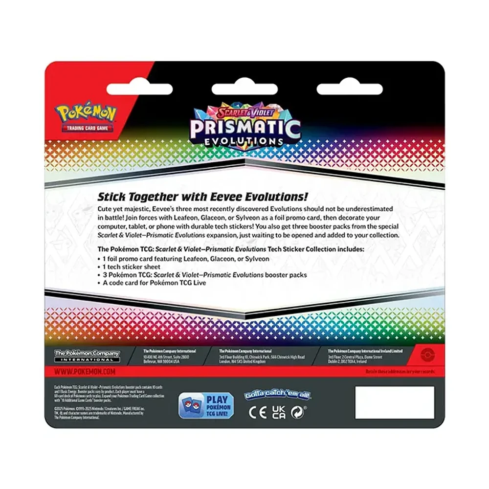 Pokemon SV8.5 Prismatic Evolutions Tech Sticker Collection Assortment Random Pick