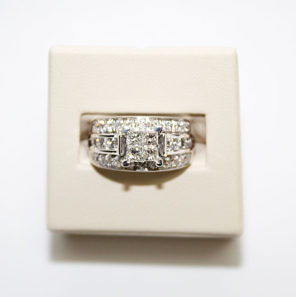 Solitario Oro Blanco 14ct