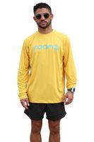 "The Room" Men's Long Sleeve Rashguards - XLARGE MUSTARD/TEAL