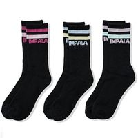 Impala Striped Socks - 3 packs - Pastel Multicolor/black