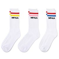 Impala Striped Socks - 3 packs - Pastel Multicolor/black