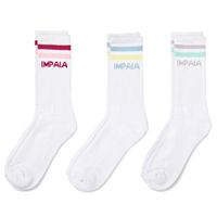 Impala Striped Socks - 3 packs - Pastel Multicolor/black