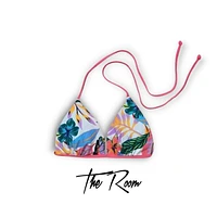 The Room "Hallows Morning" Women's Bikini Top - X-Large WHT/FLOWER
