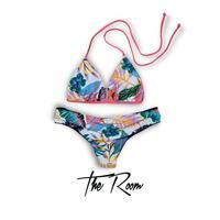 The Room "Hallows Morning" Women's Bikini Top - X-Large WHT/FLOWER