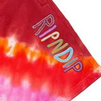 Rip and Dip OG Prisma Embroidered Red Tie Dye Sweatshorts