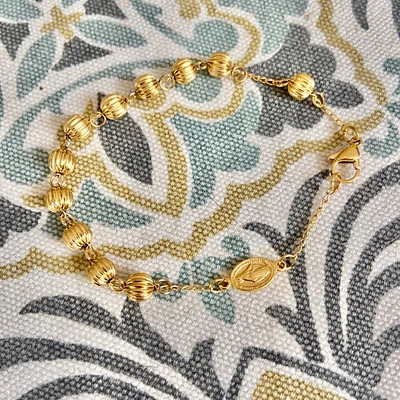 PULSERA ROSARIO DORADO