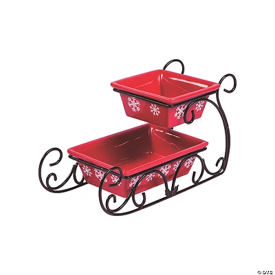 Two-Tiered Sleigh Serving Dish