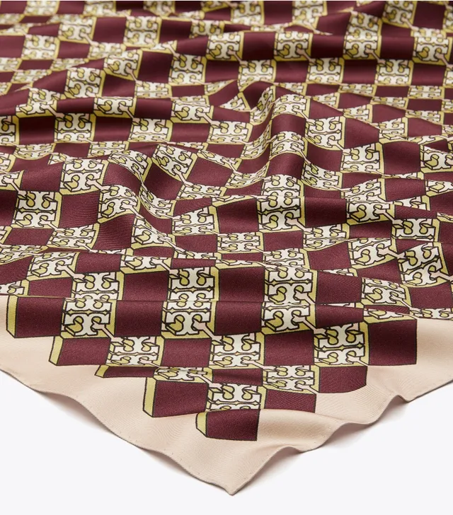 3D T Monogram Double-Sided Silk Square Scarf