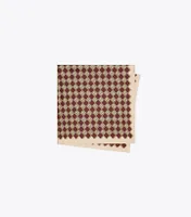 3D Checkered Logo Double-Sided Silk Square Scarf 
