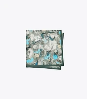 Abstract Floral Silk Square Scarf