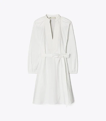 Balloon Sleeve Cotton Tunic Dress