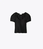 Balloon Sleeve Viscose Top
