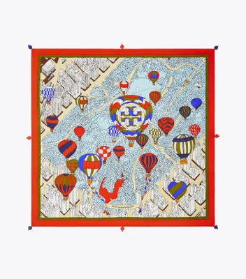 Balloons In the Sky Silk Square Scarf