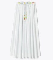 Beaded Cotton Poplin Skirt