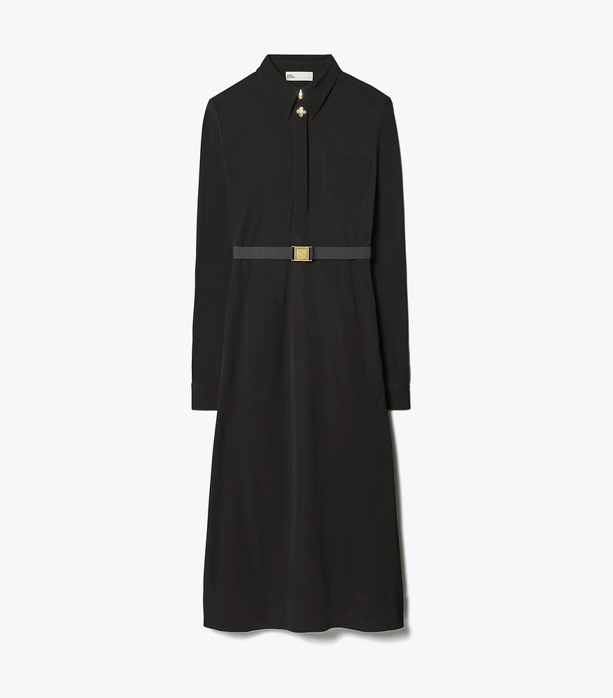 Belted Jersey Shirtdress