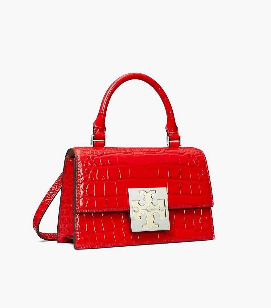 Bon Bon Croc Embossed Mini Top-Handle Bag