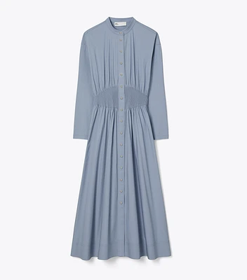 Box-Pleated Cotton Dress