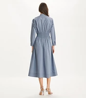 Box-Pleated Cotton Dress