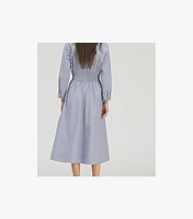 Box-Pleated Cotton Dress