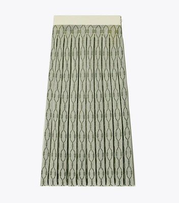 Box Pleated Jacquard Skirt