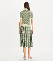 Box Pleated Jacquard Skirt